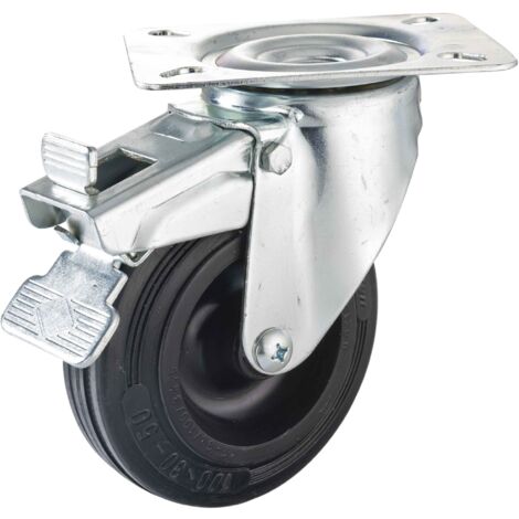 Roulette pivotante 100 mm avec frein