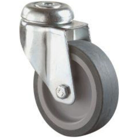 Roulette pivotante 100 mm LG.G2 acier bl galvanis'Š¢ roue en caoutchouc