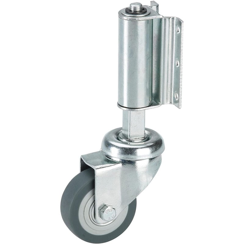 2gt Roues Et Roulettes - Roulette à ressort ø 50 mm Caoutchouc gris Fixation vertical