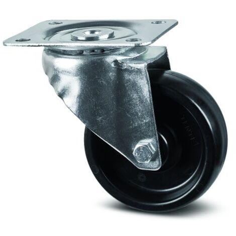 Roulette pivotante - acier zingué - platine - ø 100 mm - Alpha