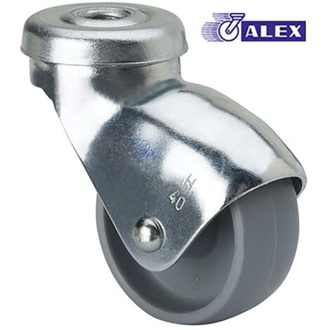 Roulette pivotante Platinum 70X55Mm 040Kg Palier lisse 060Mm Polypropylène  Gris Roulettes Alex 3-0003 Roulettes