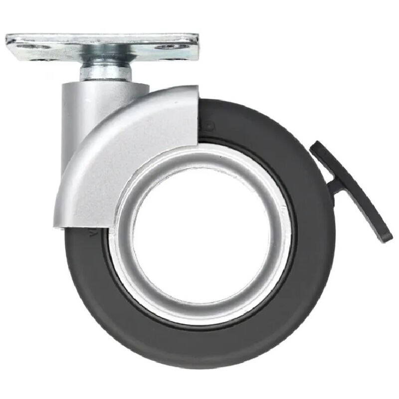 Cime - Roulette pivotante avec frein rotola noir, 47x47 mm, d. 65 x H.80 mm, entraxe 35x35mm