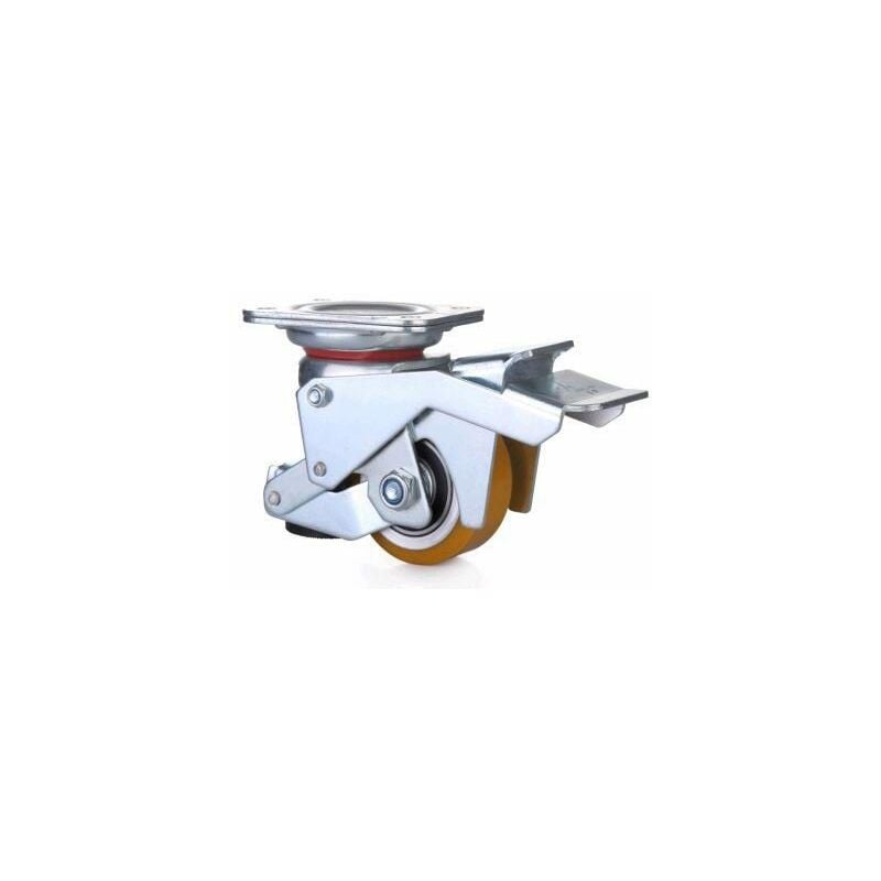 2gt Roues Et Roulettes - Roulette pivotante avec patin d'immobilisation intégré diamètre 75 - 350 Kg
