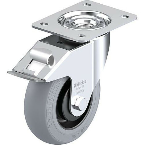 Roulette pivotante BLICKLE tole acier LE-POES 125K-FI-SG diam.-roue 125mm avec butoir