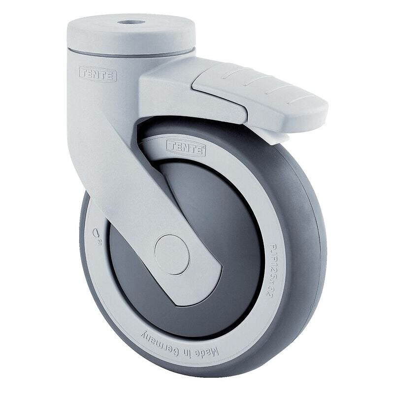 Tente - Roulette pivotante à blocage synthétique fixation à œil pour collectivités, diamètre 125 mm, charge 100 kg, type 5387 pip