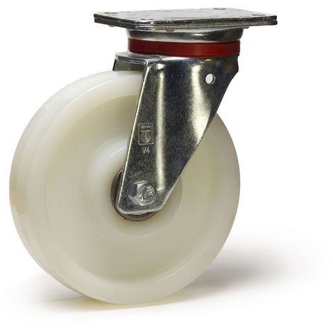 Roulette pivotante diamètre 150 mm roue polyamide 6 blanc renforcée - 500 Kg
