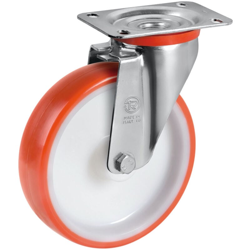 2gt Roues Et Roulettes - Roulette pivotante diamètre 200 mm roue polyuréthane rouge - 300 Kg