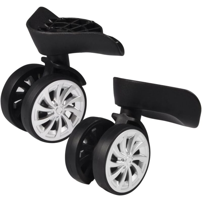 Ymyny - Roulette Pivotante en Caoutchouc, Bagage Valise Roues Pivotantes Remplacement 55mm Roulettes pour Chariot Valise Noir, Pack de 2