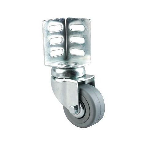 Roulette pivotante fixation par cornière d'angle bandage polyamide pour charges légères, diamètre 50 mm, charge 35 kg, type 1670 - Tente