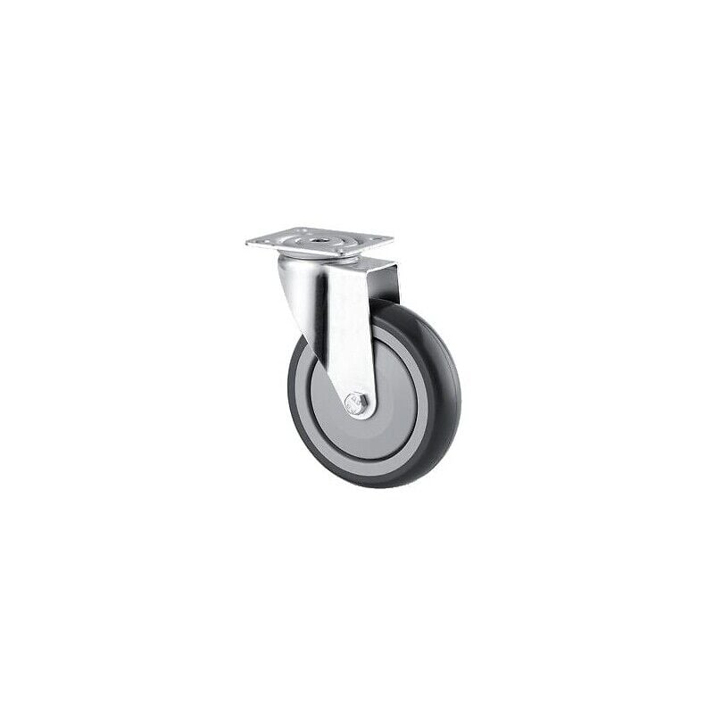 Tente - Roulette pivotante fixation à platine roue polypropylène pour collectivités, diamètre 100 mm, charge 70 kg, type 1670 pip