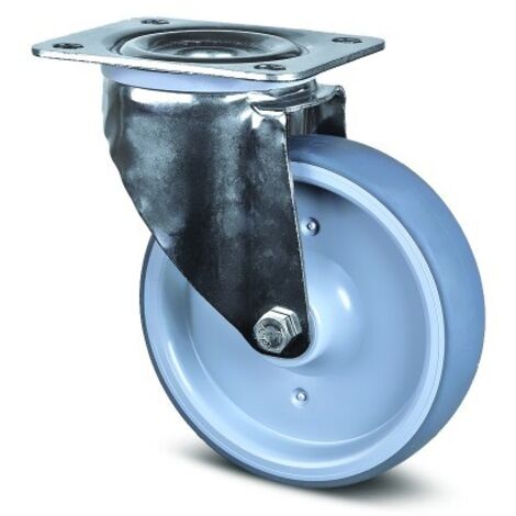 Roulette pivotante inox - milieu alimentaire - à platine ø 100 mm - Alpha