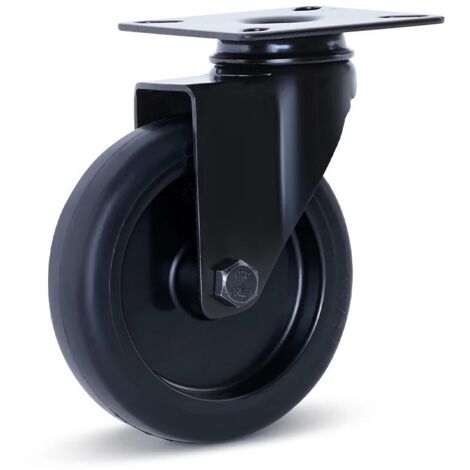 Roulette pivotante - MESO - Meuble noire - Platine - 100mm - 90kg