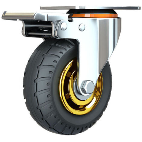 Roulette pivotante Roue universelle de 3 pouces sans freins Roues de chariot silencieux Roues universelles oulettes Pivotantes 75mm Roues Plaques Industrielles Transport Roulettes pour meubles