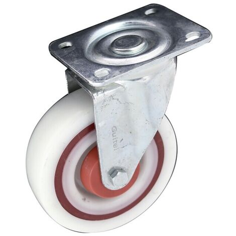 Roulette pivotante sur platine charges moyennes Gem Roll's. diamètre 125 mm. platine 105 x 85 mm. charge 200 kg - GUITEL-POINT M