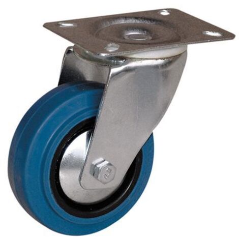 Roulette pivotante sur platine manulastic bleu charges moyennes Port Roll. diamètre 100 mm. charge 150 kg - GUITEL-POINT M