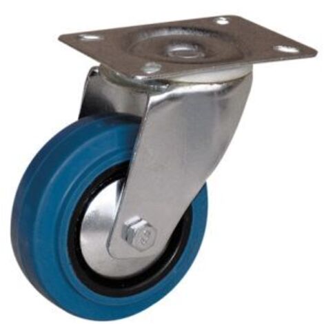 Roulette pivotante sur platine manulastic bleu charges moyennes Port Roll. diamètre 125 mm. charge 150 kg - GUITEL-POINT M