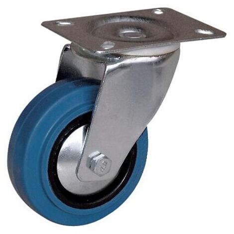 Roulette pivotante sur platine manulastic bleu charges moyennes Port Roll. diamètre 80 mm. charge 80 kg - GUITEL-POINT M