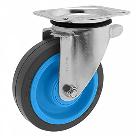 Roulette pivotante sur platine roue Résilex® pour charges lourdes - Maxiroll. diamètre 160 mm. charge 400 kg - GUITEL-POINT M