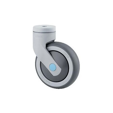 Roulette pivotante synthétique fixation à œil pour collectivités, diamètre 100 mm, charge 80 kg, type 5380 PIP - Tente