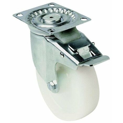 Roulette Polyamide Blanc Pivotante Diam 125 H 155