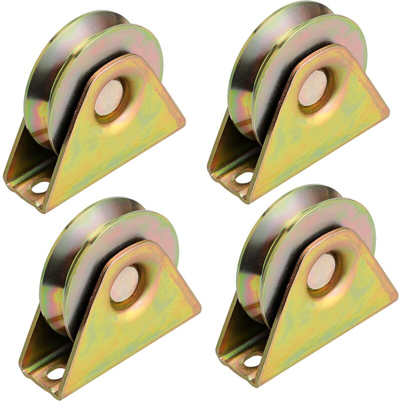 Roulette portail coulissant 76mm, roues en acier avec rainure en V, quincaillerie de portails, pour porte d'usine, porte d'allée, capacité de charge