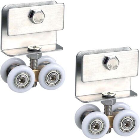 Roulette Porte Coulissante Douche Galets - Roues Accessoires Roulement MéTalliques Roue Suspendue Poulie Pour Coulissantes. En Verre Salle Douche. Appareil à Rail Ferrure. 2 Pièces