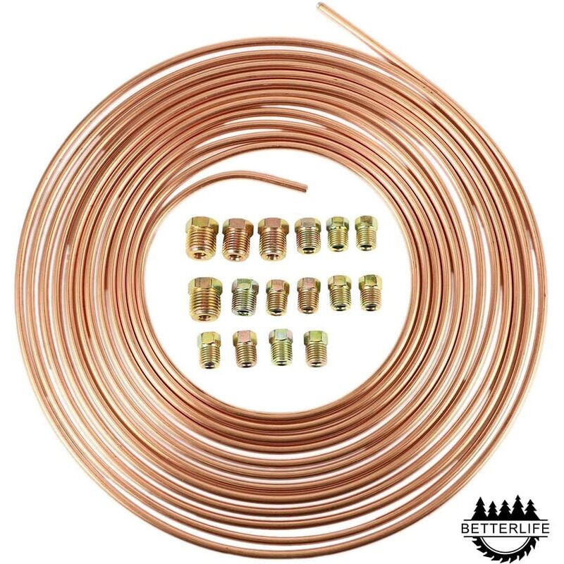 Bobine de tuyau de frein 7,62 m - En cuivre et nickel - Avec un diamètre extérieur de 3/16", tuyau anti-rouille