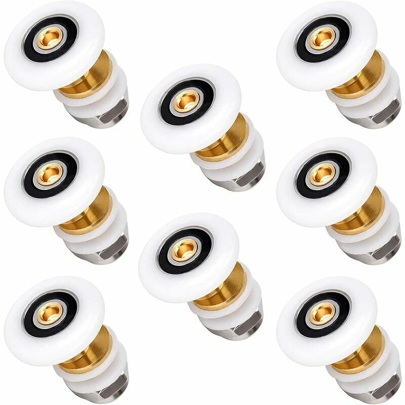 Roulettes de Rechange pour Porte Coulissante de Douche - Lot de 8 - Diamètre 25mm