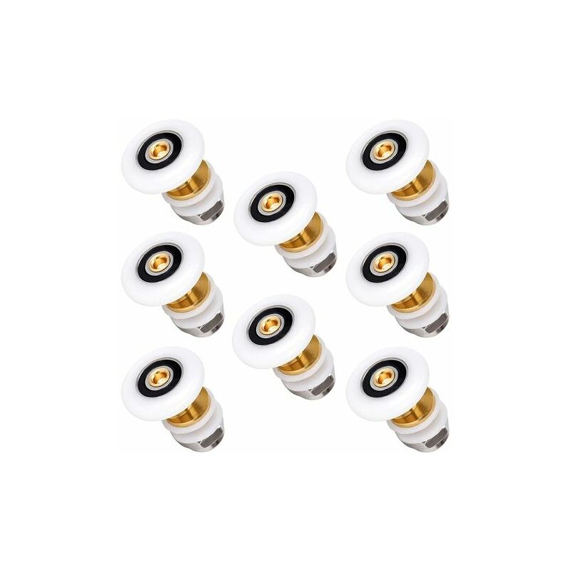 Roulette Porte Coulissante Douche Roulette Douche de rechange pour Rouleau 8 pièces 25mm