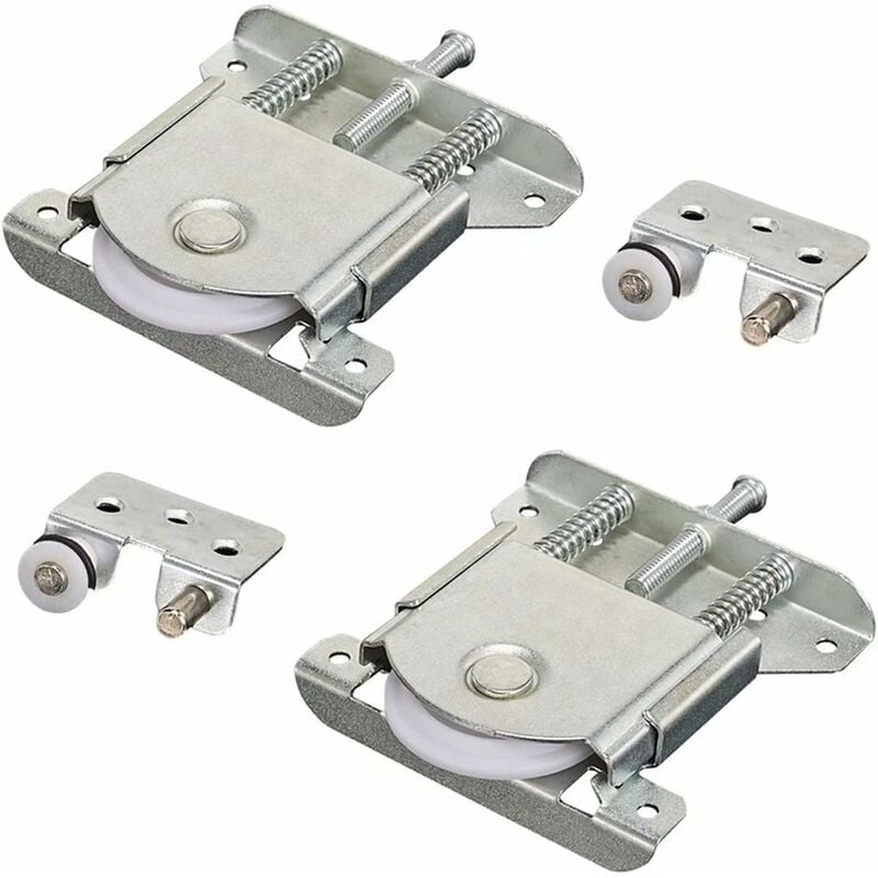 Fei Yu - Roulette Porte Coulissante placard, Pièces de porte coulissantes pour porte de garde-robe,roues,rouleaux,armoire Runners Guides 2 pièces