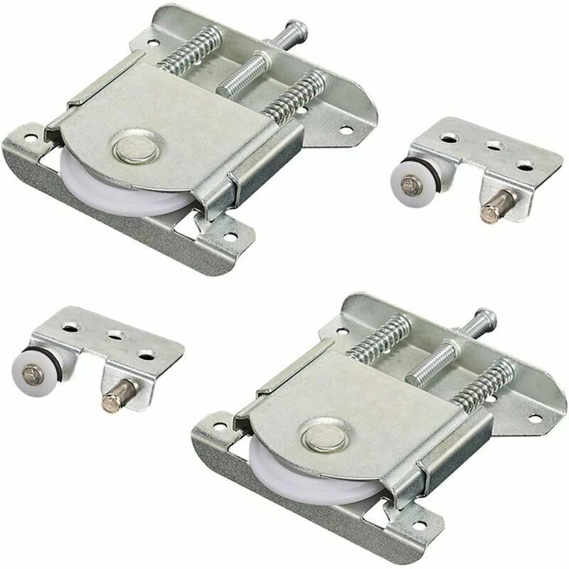 Roulette porte coulissante 2 pièces – Roues en acier et nylon – Charge maximale 20 kg – Installation facile pour placards et armoires
