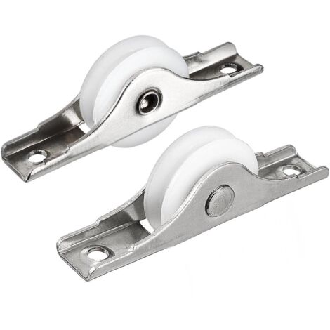 Roulette porte coulissante verre Poulie de fenêtre galvanoplastie roue en nylon diamètre de 24.5mm 2pcs
