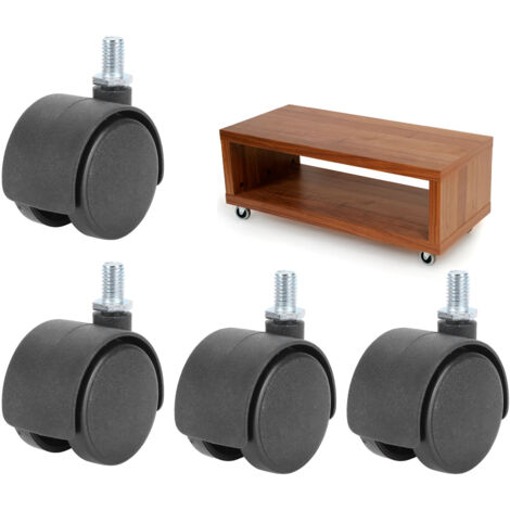 Roulette pour cabinet et chaise [4 Pièces] Roulettes de 1.5in 360° Rotatives Plastique Universelles