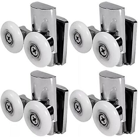 Roulette pour porte de douche, 23 mm, pour ouverture vers le haut ou vers le bas, compatible avec les portes de douche coulissantes en verre de salle de bain fermées.