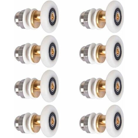 Roulette pour porte de douche - Roulettes coulissantes - Porte Rouleau - Roue de secours - 8pcs - 23mm