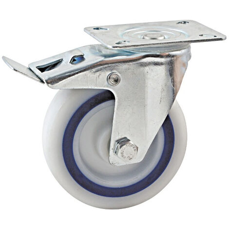 Roulette saturne grise 100mm pivotante à frein - AVL - 5948420