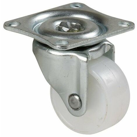 Roulette Serie Unic Plastiqueblanc Fixe Diam  40 H  50