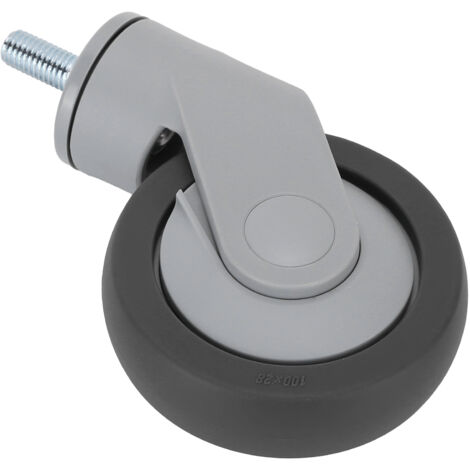 Roulette silencieuse TPR 4 pouces avec axe fileté M12 pour meubles et chariots mobiles