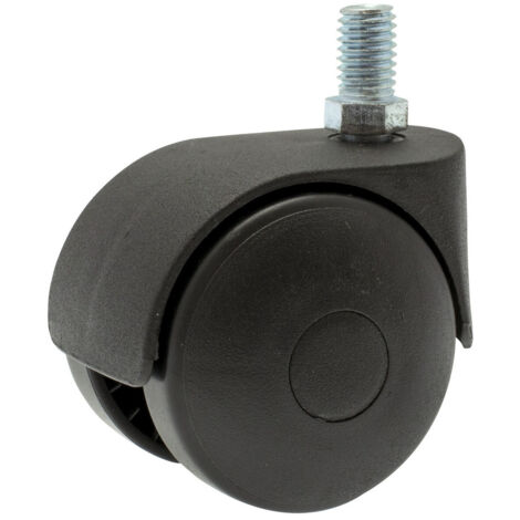 Roulette Twiny pivotante - Tige filetée - 50 mm - 40 kg - 62 mm - Tige M10
