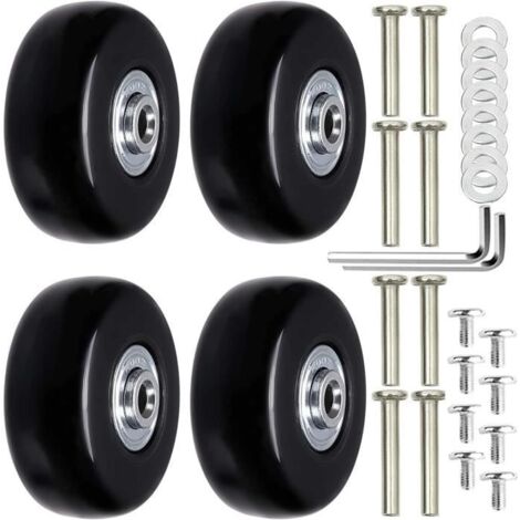 Roulette Valise, 4Pièces Valise Roues de Rechange Valise Roues Remplacement Roue de Valise Universelle Bagages Essieux et roulette