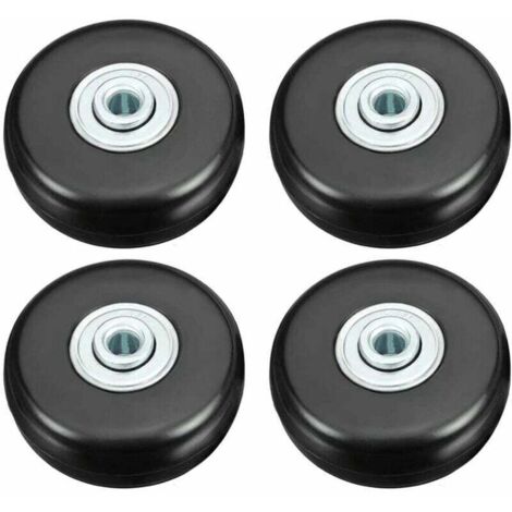 Roulette Valise, Bagage Valise Réparation Roulette Charge Lourd 50mm Muette Caoutchouc Univers Pivotante Roue Rechange Transport Remplace Roulette 4PCS pour Valise/Bagage/Sac à Dos/Voyage