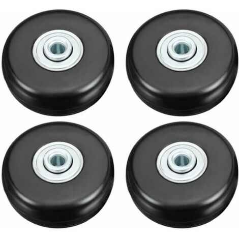 Roulette Valise, Bagage Valise Réparation Roulette Charge Lourd 50mm Muette Caoutchouc Univers Pivotante Roue Rechange Transport Remplace Roulette 4PCS pour Valise/Bagage/Sac à Dos/Voyage