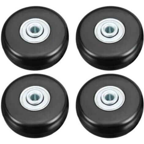 Roulette Valise, Bagage Valise Réparation Roulette Charge Lourd 50mm Muette Caoutchouc Universelle Pivotante Roue Rechange Transport Remplace Roulette 4PCS pour Valise/Bagage/Sac à Dos/Voyage--