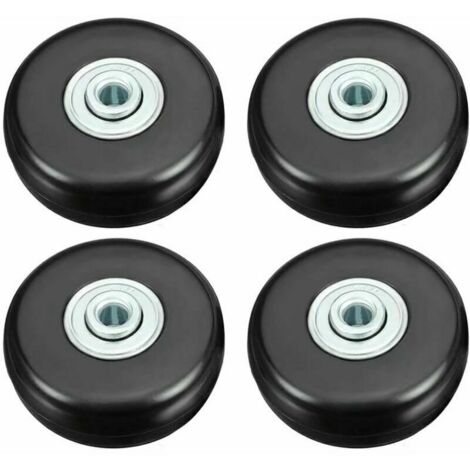 Roulette Valise, Bagage Valise Réparation Roulette Charge Lourd 50mm Muette Caoutchouc Universelle Pivotante Roue Rechange Transport Remplace Roulette 4PCS pour Valise/Bagage/Sac à Dos/Voyage