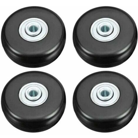 Roulette Valise, Bagage Valise Réparation Roulette Charge Lourd 50mm Muette Caoutchouc Universelle Pivotante Roue Rechange Transport Remplace Roulette 4PCS pour Valise/Bagage/Sac à Dos/Voyage