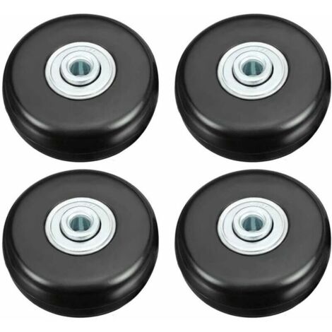 Roulette Valise, Bagage Valise Réparation Roulette Charge Lourd 50mm Muette Caoutchouc Universelle Pivotante Roue Rechange Transport Remplace Roulette 4PCS pour Valise/Bagage/Sac à Dos/Voyage