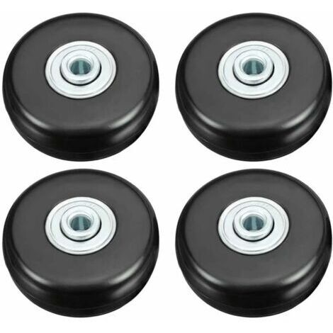 Roulette Valise, Bagage Valise Réparation Roulette Charge Lourd 50mm Muette Caoutchouc Universelle Pivotante Roue Rechange Transport Remplace Roulette 4PCS pour Valise/Bagage/Sac à Dos/Voyage