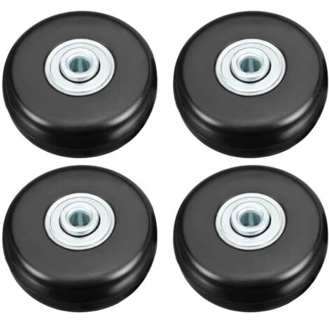 Roulette Valise, Bagage Valise Réparation Roulette Charge Lourd 50mm Muette Caoutchouc Universelle Pivotante Roue Rechange Transport Remplace Roulette 4PCS pour Valise/Bagage/Sac à Dos/Voyage--