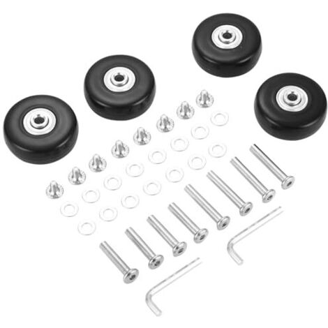 Roulette Valise, Roue Valise en Caoutchouc de 50x18mm avec Rondelles, Clés Et Vis, Roue Valise Universelle pour Bagages Pouvant être Utilisées pour Les Roues en Ligne et Les Plaques de roulettes