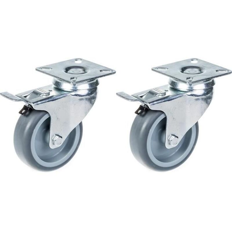 Roulette - Zhongshan Longway - 75mm - Rubber - Swivel - Set of 2